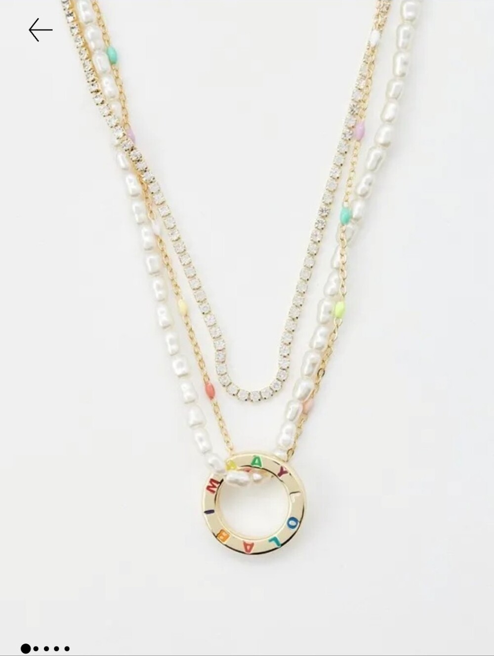 Bimba Y Lola Long Pendant Layered Necklace